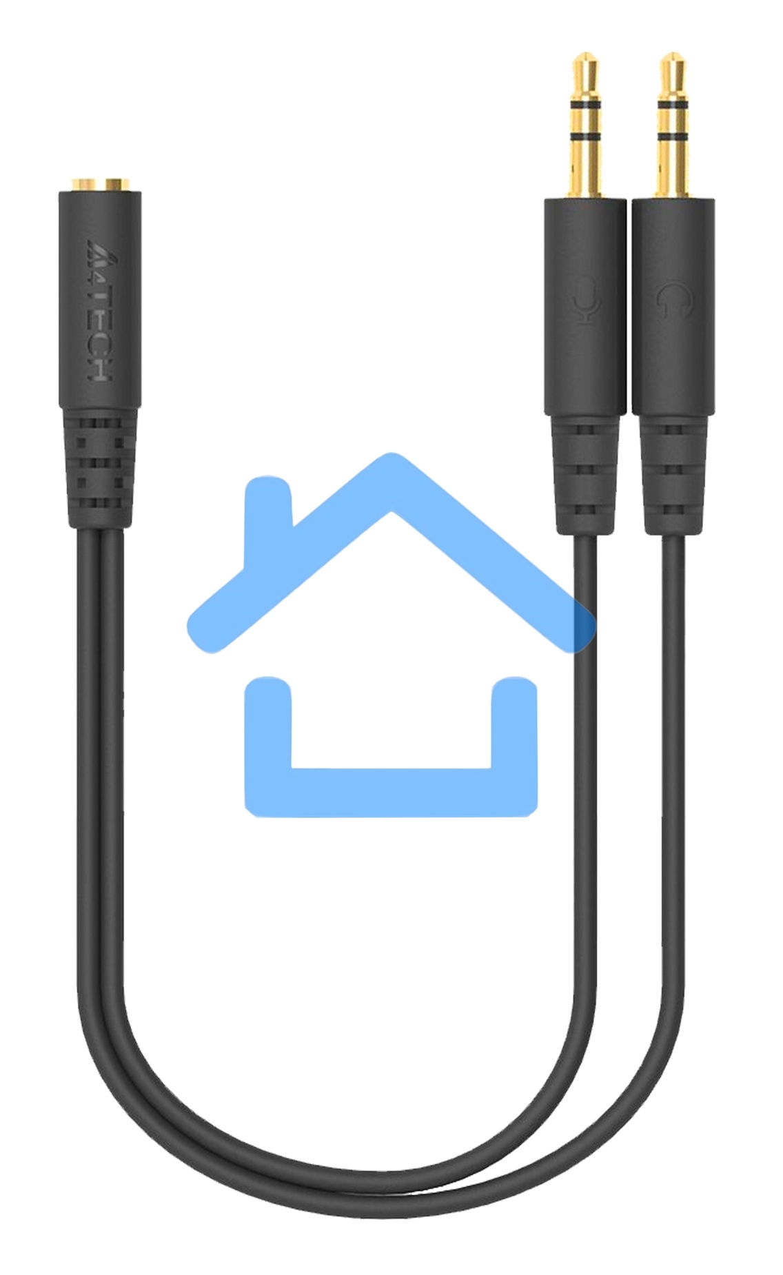 Адаптер аудио A4Tech AD-4P Jack 3.5 (f)/2xJack 3.5 (m) 0.2м. черный