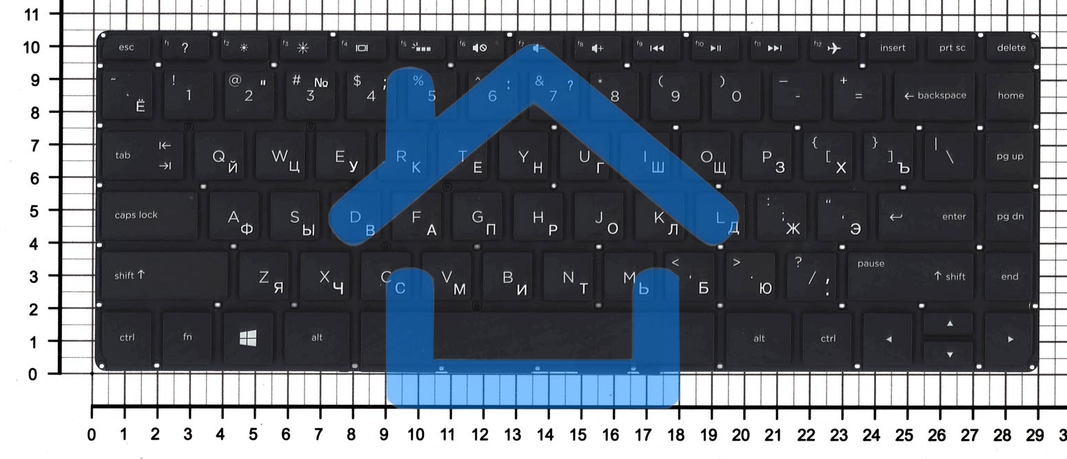 Клавиатура для ноутбука HP Envy 14-u черная с подсветкой
