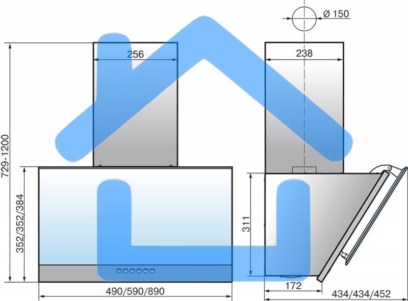 Вытяжка наклонная Elikor Рубин S4 60П-700-Э4Д перламутровый/белый 59 см, 700 куб. м/ч, 52 дБ