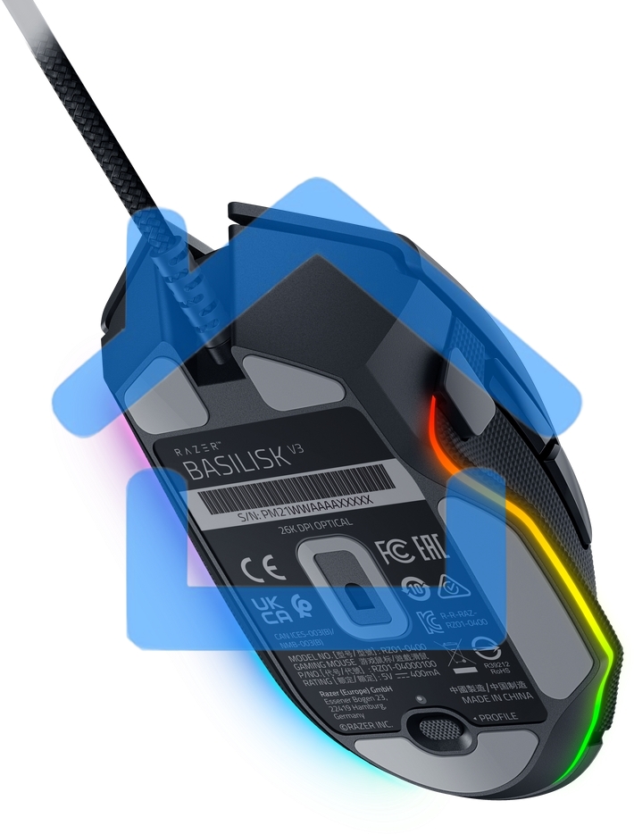 Мышь проводная Razer Basilisk V3 черный, 26000 dpi, USB, кнопки - 11