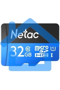 Флеш карта Netac P500 ECO 32Gb MicroSDHC C10 up to 80Mb/s, retail pack with SD Adapter
