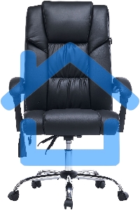 Кресло офисное Cactus CS-CHR-OC02M-BK черный, эко.кожа, крестов. сталь