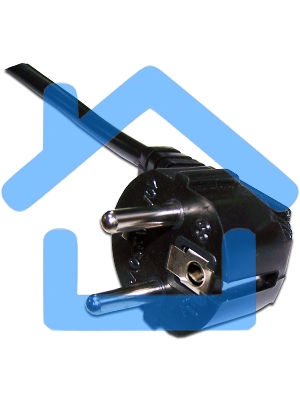 Шнур питания Lanmaster C19-Schuko угловая, 3х1.5, 220В, 16А, черный, 0.5 метра