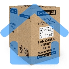Кабель ExeGate UTP 4 пары кат.5e CCA, 25AWG, бухта 305м, серый, PVC