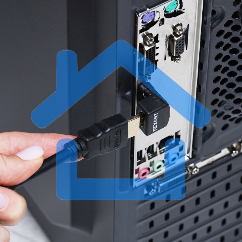 Переходник штекер HDMI - гнездо HDMI, угловой Rexant
