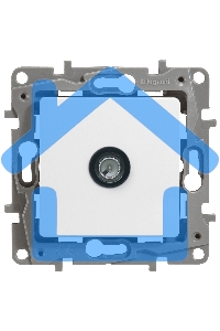 Розетка TV проходная, 15дБ, бел. ETIKA 