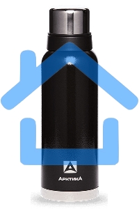 Термос Арктика 106-1200 черный, узкое горло 1,2 л, американский дизайн, антивандальное покрытие, две чашки, холод/тепло 32 ч