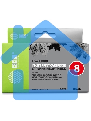 Картридж струйный Cactus CS-CLI8BK черный (12 мл) для Canon Pixma iP4200, iP5200, MP500, MP800, iP4300, iP5300, MP800, MP830, MP530, MP600, MP810, MP470, MX850, iP6600D, iP6700D, MP970, Pro9000, Pro9000 Mark II