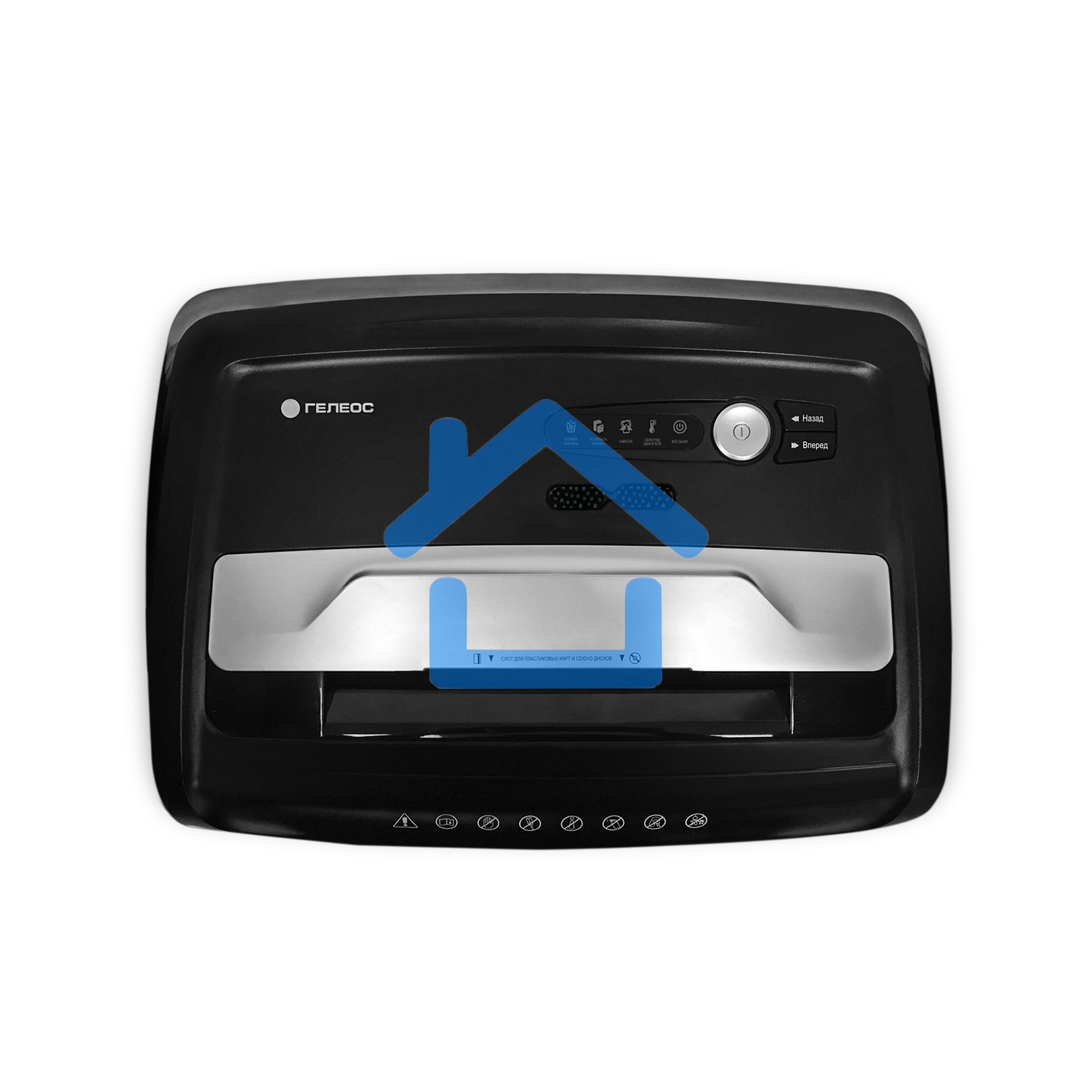 Шредер ГЕЛЕОС УО36-4 (DIN P-4) фрагмент 3,9x30мм, 33 листа (70гр./м²), 36 литров, Уничт.скобы,скрепки,пл.карты,CD.