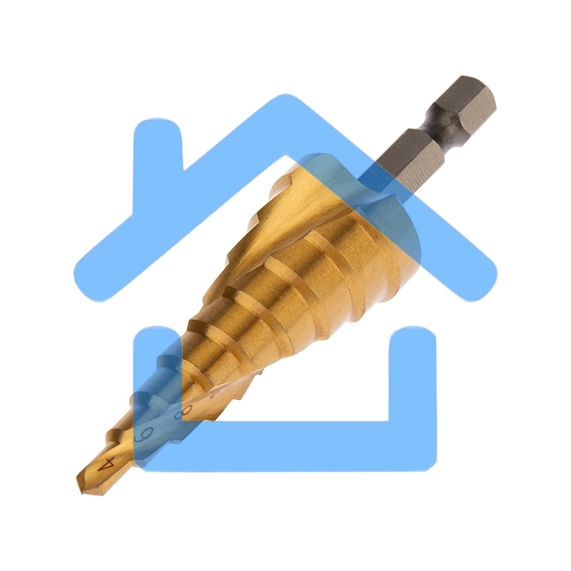 Сверло по металлу ступенчатое ТИТАН 4,0-20,0 мм 76 mm 65 HRC Р6М5 TiN Kranz