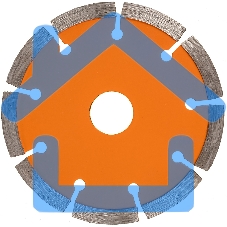 Диск Вихрь алмазный отрезной сегментный СТАНДАРТ, 115 х 22,2 мм, сухая резка 73/10/3/12