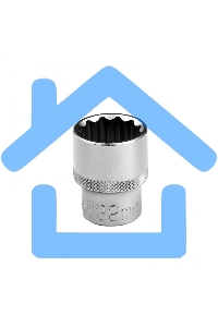 Головка торцевая, 22 мм, 12-гранная, CrV, под квадрат 1/2
