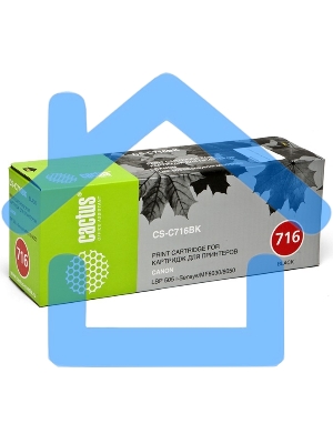 Картридж лазерный Cactus CS-C716BK черный (2300 стр.) для Canon i-Sensys MF8030/MF8030cn/MF8050/LBP 5050