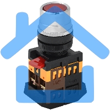 Кнопка ABLF-22 красный d22мм неон/240В 1з+1р IEK