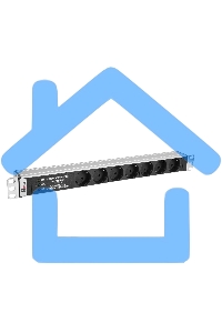 Блок розеток Rem-10 без шнура с фил. и инд., 7 Schuko, вход IEC 60320 C14, 10A, алюм., 19