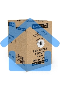 Кабель ExeGate UTP 4 пары кат.5e медь, 25AWG, бухта 305м, серый, PVC