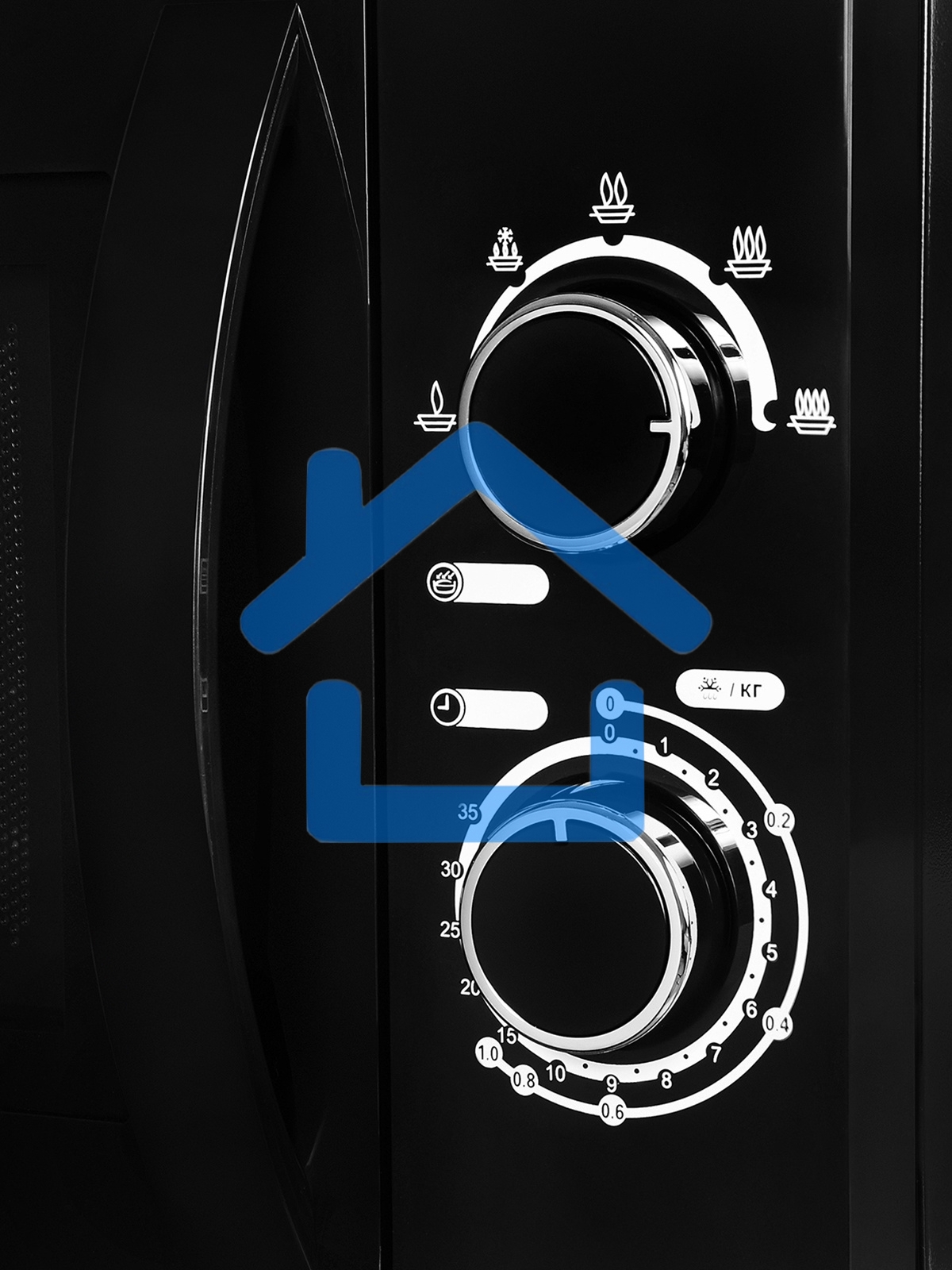 Микроволновая печь Hyundai HYM-M2063 черный, 20 л, 700 Вт, переключатели - поворотный механизм