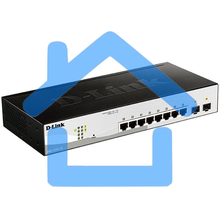 Коммутатор D-Link DGS-1210-10/F1A настраиваемый настольный 8x10/100/1000BASE-T