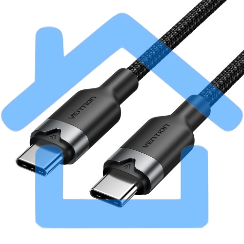 Кабель Vention USB 2.0 CM/CM - 1м. черный 3А PD60W