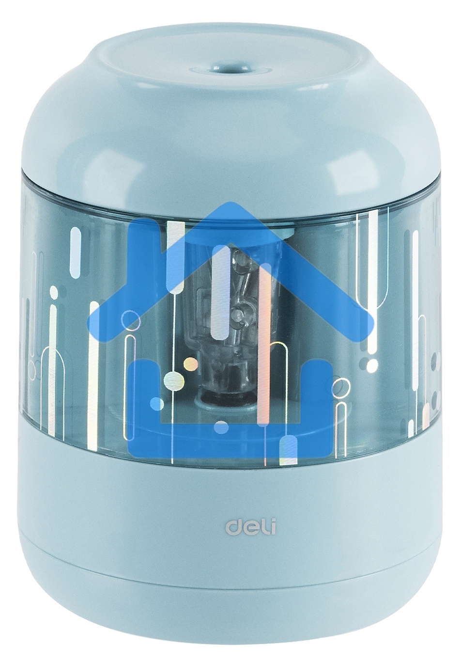 Точилка для карандашей электрическая Deli EH508-BL, 1 отверстие, пластик, синий (батарея)