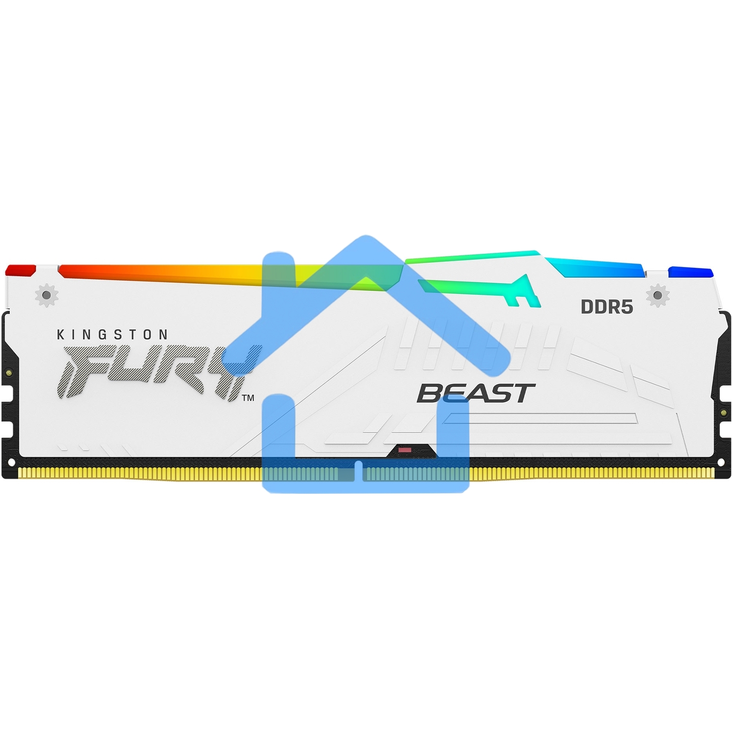 Оперативная память Kingston Fury Beast, DDR5, 16Gb (1x16Gb), 5600MHz, CL40, DIMM, радиатор, RGB, белый