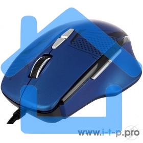 Мышь проводная Qumo Office Enigma M59 синий, 2400 dpi, USB, кнопки - 7