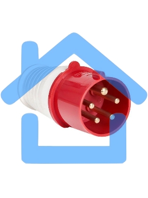 Вилка эл. каб. 32А 3P+E+N 380В IP44 (025) EKF ps-025-32-380