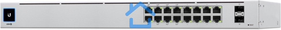 Коммутатор Ubiquiti UniFi USW-16-POE 2SFP 8PoE+ 42W управляемый