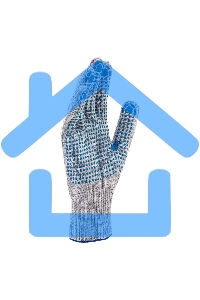 Перчатки трикотажные, с ПВХ точкой, серый меланж, 10 класс Россия