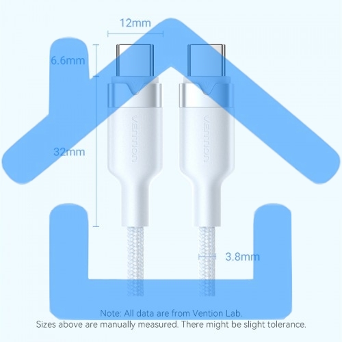 Кабель Vention USB 2.0 CM/CM - 1м. черный 3А PD60W