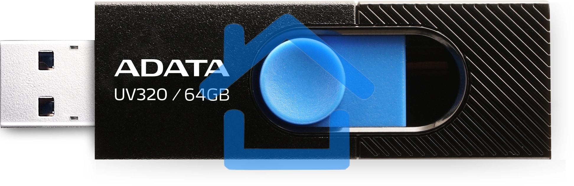 Флешка USB R/W ADATA R/W 64Gb ADATA UV320, USB 3.1, черный/Голубой