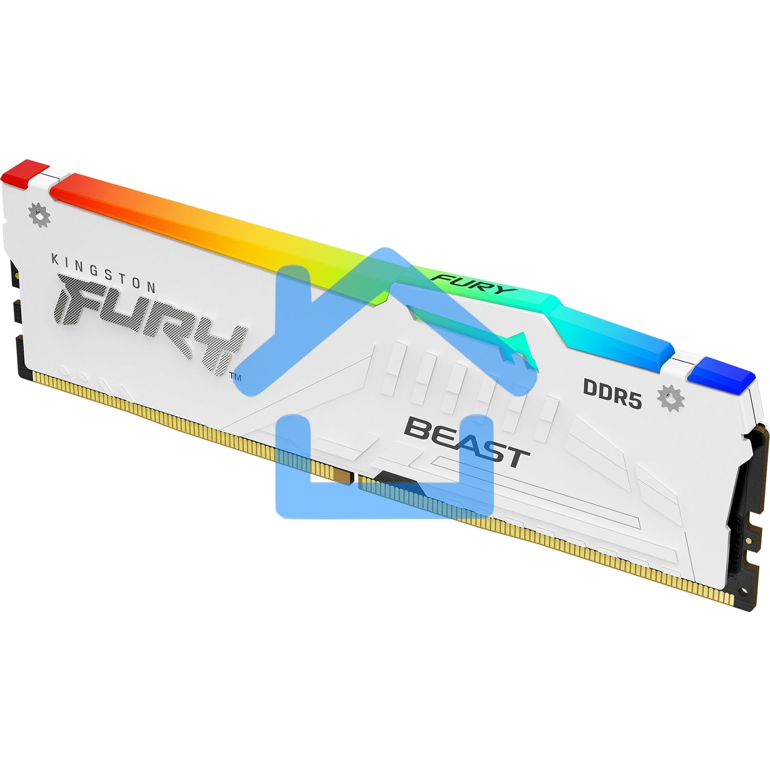 Оперативная память Kingston Fury Beast, DDR5, 16Gb (1x16Gb), 5600MHz, CL40, DIMM, радиатор, RGB, белый