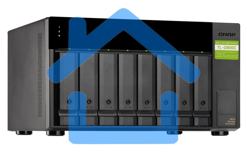 Полка расширения сетевого хранилища без дисков SMB QNAP TL-D800C USB 3.2 Gen 2 Type-C JBOD storage enclosure, 8-tray 3,5