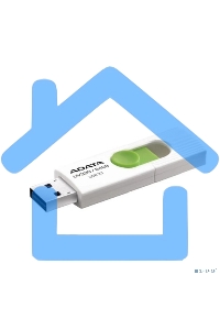 Флешка USB ADATA UV320 (AUV320-64G-RWHGN), 64 Gb, USB 3.2 Gen1, R/W 100/30, белый/зеленый