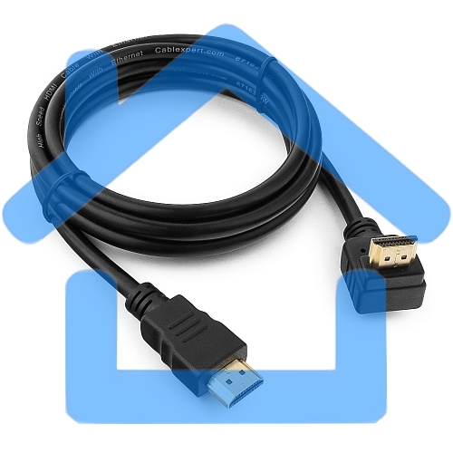 Кабель Cablexpert HDMI CC-HDMI490-6, 19M/19M, v2.0, медь, позол.разъемы, экран, угловой, 1.8м, черный, пакет