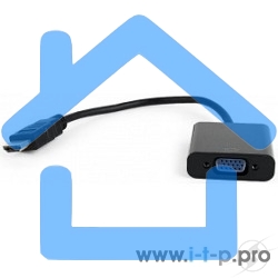 Переходник HDMI-VGA Cablexpert A-HDMI-VGA-04, 19M/15F, провод 15см