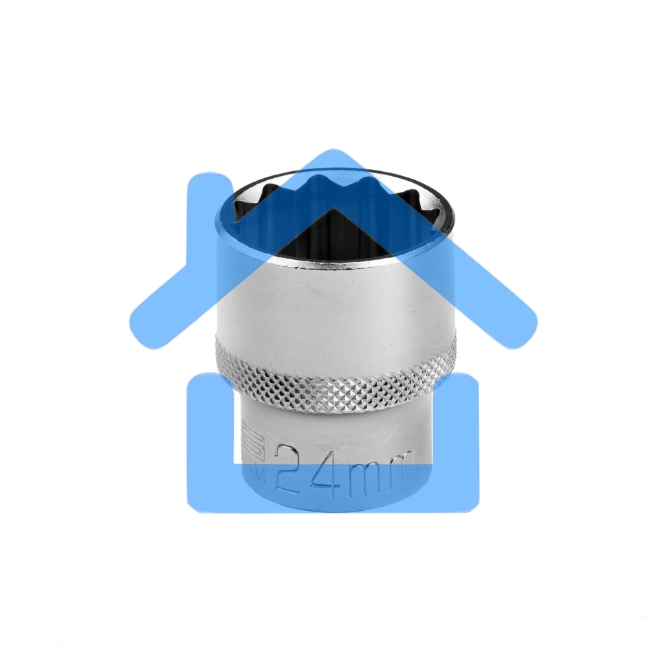 Головка торцевая, 24 мм, 12-гранная, CrV, под квадрат 1/2