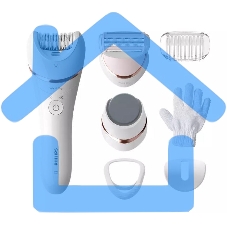 Эпилятор Philips 2 скорости, широкая головка, Wet&Dry, беспроводной, opti light, 6 аксессуаров