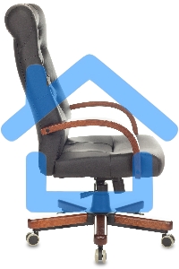 Кресло руководителя Бюрократ T-9928WALNUT/ECO черный, эко.кожа, крестовина металл/дерево