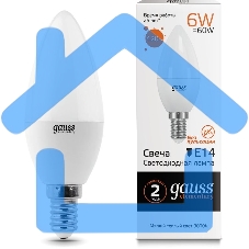 Лампа cветодиодная Gauss LED Elementary Candle 6W E14 2700K Арт. LD 33116