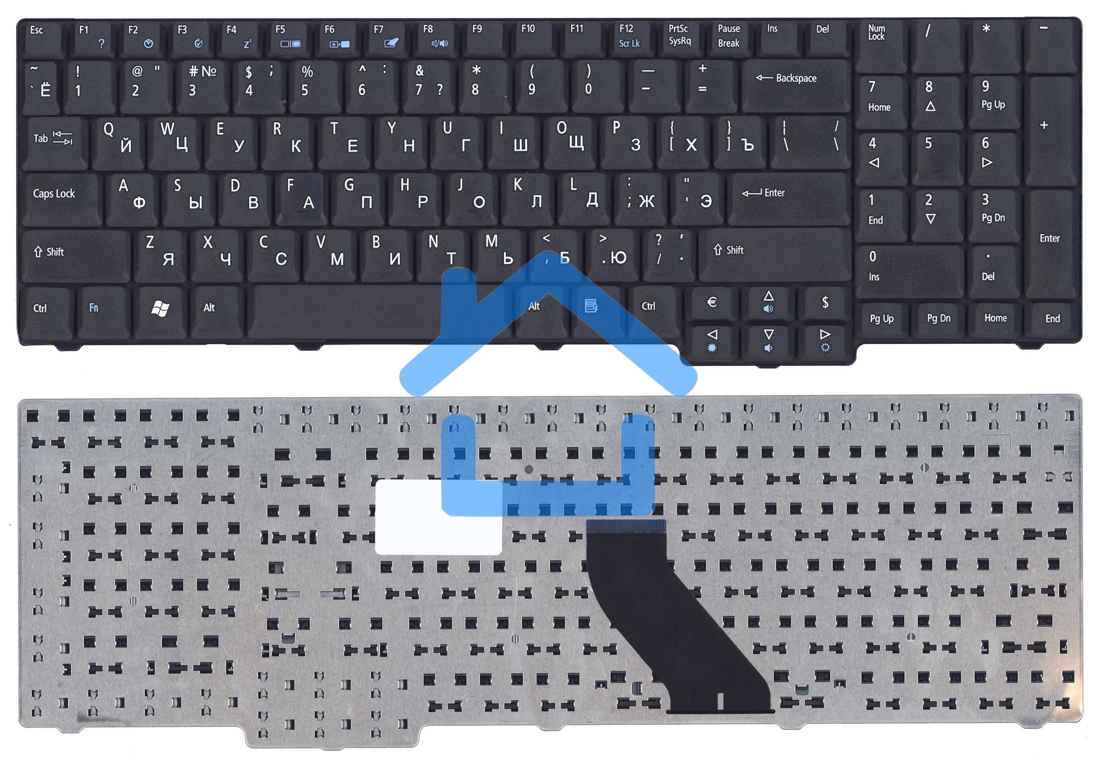 Клавиатура для ноутбука Acer Aspire 5335 5735 6530G 6930G черная матовая