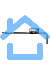 Вороток Г-образный Denzel 375*100 мм, квадрат 1/2