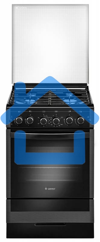 Плита газовая Gefest ПГ 5300-02 0046 черный, конфорок 4 шт, духовка 52 л, 50 см x 85 см x 58.5 см
