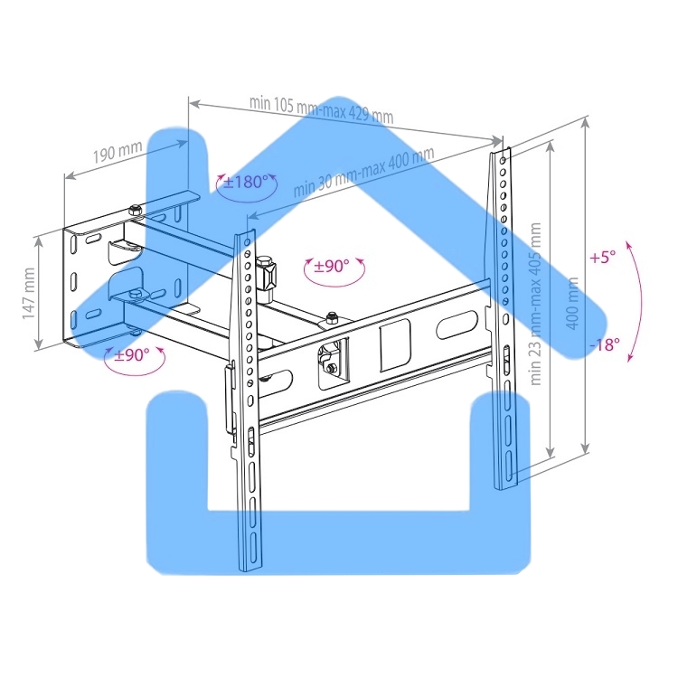 Кронштейн для телевизора Arm Media PT-15 new черный