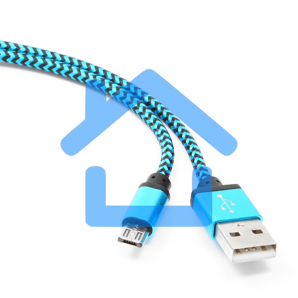 Кабель Gembird USB 2.0 Cablexpert CC-mUSB2bl1m, AM/microBM 5P, 1м, нейлоновая оплетка, алюминиевые разъемы, синий, пакет