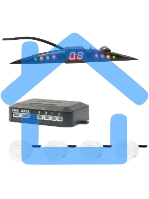 Парковочный Радар Swat PT-114W 4 датчика 22мм белый