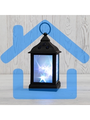 Декоративный фонарь Neon-night 11х11х22,5 см, черный корпус, цвет свечения RGB с эффектом мерцания