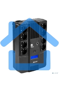 Источник бесперебойного питания Бастион SKAT-UPS 800-AID-IN-1x9-8 ИБП 220В 480Вт, LCD, АКБ 1x 9А·ч, line interactive, мод.синус, 8хSchuko,2xUS (8933)