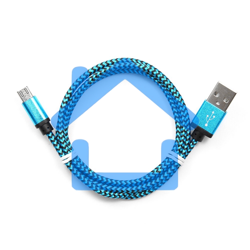 Кабель Gembird USB 2.0 Cablexpert CC-mUSB2bl1m, AM/microBM 5P, 1м, нейлоновая оплетка, алюминиевые разъемы, синий, пакет