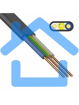 Кабель силовой медный ВВГ-Пнг(А) 3x1,5 мм² 100 м, ГОСТ 31996-2012, ТУ 16-705.499-2010